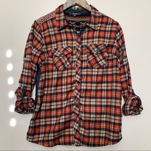 Miss Me button down plaid top size medium